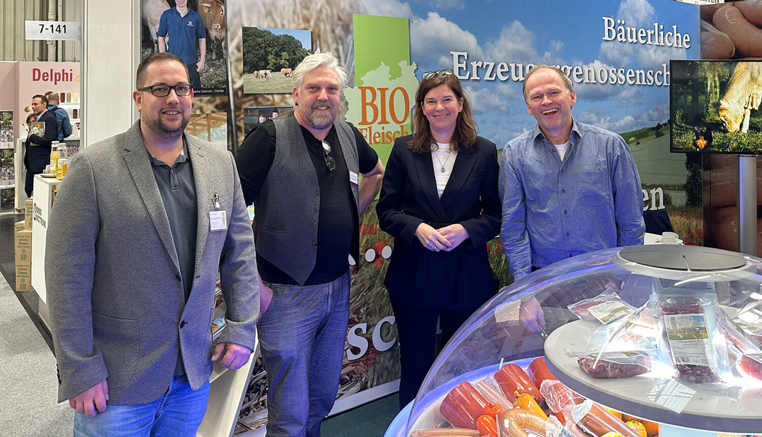 Dr. Ophelia Nick auf dem Messestand der Biofleisch NRW e.G.